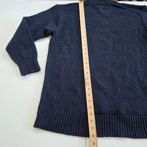 Uniqlo:C Sweater Women S Heathered Navy LS Cotton Wool Witchy Whimsigoth Slouchy - Picture 10 of 16